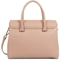 LANCASTER PARIS Handtasche mit Klappe und Metallverschluss M Milano Cosmos Nude
