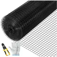 Markenlos Kippendraht - Gelast, Vinyl Beschichtet - 61 x 304,8 cm - Schwarz