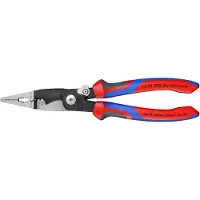 Knipex 13 92 200 SB Elektro-Installationszange mit Mehrkomponenten-Hüllen schwarz atramentiert 200 mm (SB-Karte/Blister)