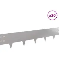vidaXL Raseneinfassung 20 stk. 100 x 20 cm Stahl Silber