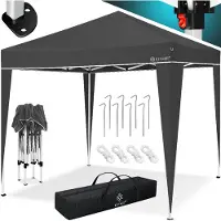Kesser Pavillon 3x3m | wasserdicht | inkl. Tragetasche mit Rollen| Pop-Up Klicksystem | UV-Schutz 50+ | Faltpavillon | Gartenzelt | Partyzelt | Metall-Verstrebungen