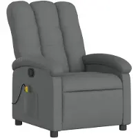 vidaXL Massage-Relaxsessel, Stoff, Dunkelgrau