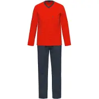 Ammann Schlafanzug "Schlafanzug lang Men / Nightwear", Herren, Gr. 102, rot, Obermaterial: 100% Baumwolle CO., Homewear-Sets Schlafanzug