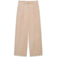 Bugatti Stoffhose "Stretch", Damen, Gr. 38, Normalgrößen, beige (50, beige), 73% Polyester, 24% Viskose, 3% Elasthan, gestreift, gerade, Hosen Stoffhose, gestreift mit geradem Beinverlauf