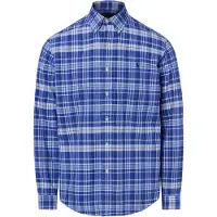 Ralph Lauren für Herren. 710B22598001 Blaues Custom Fit Oxford-Hemd mit Karomuster (XL), Lässig, Baumwolle, Langarm