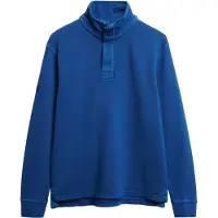 Superdry für Herren. M2014093A Henley T-Shirt Cotton Classic Piqué blau (M), Lässig, Baumwolle, Langarm
