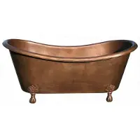 Casa Padrino Luxus Jugendstil Kupfer Badewanne 170 x 72 x H. 71 cm - Freistehende Retro Badewanne - Rustikale Kupfer Badezimmer Möbel