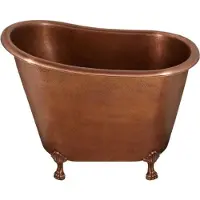 Casa Padrino Luxus Jugendstil Kupfer Badewanne 124,5 x 79,5 x H. 83,1 cm - Freistehende Retro Badewanne - Rustikale Kupfer Badezimmer Möbel