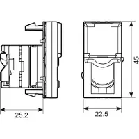 Legrand Multimedia-Steckdose Weiß - RJ 45 - 1 Modul - Für Cat 6 Kabel - Mosaic -