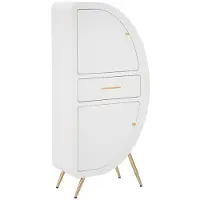 Mauro Ferretti Venus Moderner 2-türiger Schrank aus weißem und goldfarbenem Holz mit Schublade – Inspiration der 1970er Jahre – Moderner Stil 1428100000