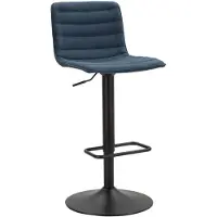 Mauro Ferretti Set aus 2 blauen Barhockern mit Stoffbezug, 43 x 49,5 x 85,5 cm
