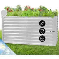 Blumfeldt Hochbeet aus Metall, Wetterfestes Stahl-Hochbeet für Balkon & Garten, Rostfreies Hochbeet Verzinkt, Freistehende Hochbeete 200x100x90 cm, 1800L Pflanzkübel Groß für Blumen, Obst, Gemüse