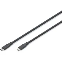 Digitus USB Silikon Kabel, USB4 Version 2.0, USB 80Gbps, 1,5 m, schwarz, 1,5 m, USB C, USB C, USB4 Gen 2x2, 80 Gbit/s, Schwarz