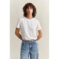Gant für Damen. 4202589 Tonal Shield T-Shirt weiß (M), Lässig, Baumwolle, Kurzarm