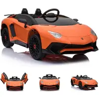 Es-toys Kinder Elektroauto Lamborghini Aventador SV EVA-Reifen Kunstledersitz