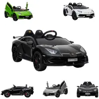 Es-toys Kinder Elektroauto Lamborghini Aventador SVJ, Kunstledersitz, EVA-Reifen
