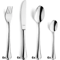 Amefa 24-tlg. Besteckset ELEGANCE 24-teilig silberfarben hochglanzpoliert