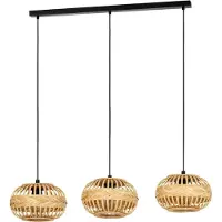 Eglo 3-flammige Hängelampe aus Rattan Amsfield 1