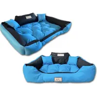 AIO Factory Hundebett KINGDOG 100x75 cm personalisierbar wasserdicht blau