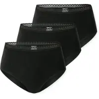 Schiesser Midislip "Modern Multipacks", Damen, Gr. 40, schwarz, Obermaterial: 95% Baumwolle, 5% Elasthan, Unterhosen Midislip, Spitzen-Bund, elastisch
