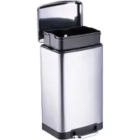 Dirt Devil Tretmülleimer 20L – Mülleimer Küche mit Soft Close – Abfalleimer aus Edelstahl – Herausnehmbarer Inneneimer – Küchenmülleimer 30 x 29 x 52,5 CM – Silber