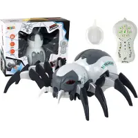 Lean Toys Große ferngesteuerte Spinne in Weiß und Grau mit Raucheffekt