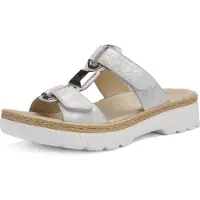 Ara Pantolette "CAPRI", Damen, Gr. 36, Leder, silber (silberfarben), Glattleder, unifarben, Schuhe Pantolette, Plateau, Sandale, Sommerschuh in Weite G (= weit)