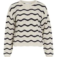 Vila Wave O-neck Pointelle Knit Pullover