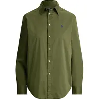 Ralph Lauren für Damen. 211A92177015 Grünes Classic Fit Hemd aus Baumwoll-Twill (M), Lässig, Baumwolle, Klassisch, Langarm