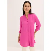 Bonprix Longbluse gerade Passform, mit langem Arm, aus Viskose, mit Stehkragen