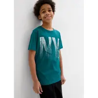 Bonprix T-Shirt aus reiner Baumwolle, mit großem Frontdruck, Kurzarm-Design