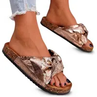 Permani Damen Pantoletten Kork Hausschuhe Sommer Freizeit Schuhe Wendy Gr.38