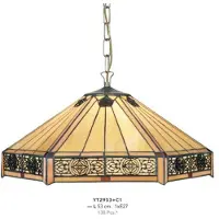 Casa Padrino Tiffany Hängeleuchte Art Deco Stil, Buntglas, Durchmesser 53 cm, 1-flammig