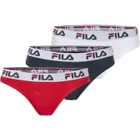 FILA Brasilslip "WOMAN BRAZILIAN SLIP", Damen, Gr. L, bunt (weiß navy rot), Obermaterial: 95% Baumwolle, 5% Elasthan, unifarben, körpernah, Unterhosen Brasilslip, mit elastischem Logobund