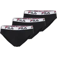 FILA Slip "MAN BRIEF", Herren, Gr. L, Jersey, schwarz, Jersey, Obermaterial: 95% Baumwolle, 5% Elasthan, körpernah, Unterhosen Slip, mit elastischem Logobund