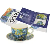 CARMANI - Iris Espressotasse und Untertasse - Espressotassen mit Untertasse - Espressotassen Porzellan - Geschenkidee - 80ml