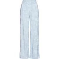 LASCANA Pyjamahose , Damen, Gr. 44, N-Gr, blau (graublau), Web, Obermaterial: 100% Viskose, bedruckt, weit lang, Hosen Pyjamahose, mit elastischem Bund in gesmokter Optik