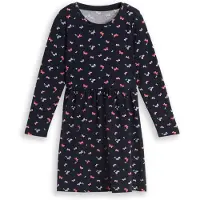 Tom Tailor Mädchen Mini-Kleid mit Muster, blau, Gemustert, Gr. 104/110