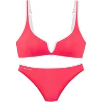 Elbsand Triangel-Bikini , Damen, Gr. 36, Cup A/B, pink (koralle), Recycling-Polyamid, kontrastfarbene Details, unifarben, Bikini-Sets Triangel-Bikini, mit farblich abgesetztem Piping