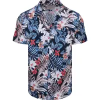 Desoto Kurzarm-Hemd Festival Navy Multicolour