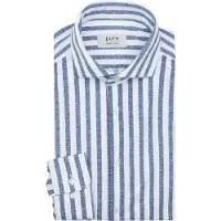 Pure Shirt Linen Optics Stripe Blau - 44