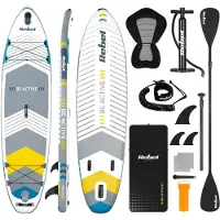 Rebel Aufblasbares SUP-Board mit Schwimmsitz, 335 cm Paddelset