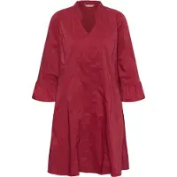 Culture Midikleid "Damen Kleid CUdaiva", Damen, Gr. XS, N-Gr, rot (rio rot), Obermaterial: 65% Baumwolle CO. 33% Polyester PES. 2% Elasthan EL., Kleider Midikleid