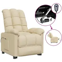 Syfax Relaxsessel Elektrisch Creme Stoff