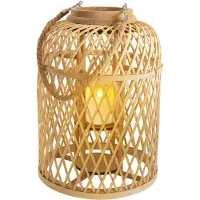 Näve LED-Solarlaterne Korb, Bambus, Höhe 38 cm, natur