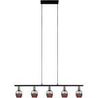 Näve Hängelampe Esszimmer Lampe 5 flammig Hängeleuchte Esstisch Rattan Retro 7093322