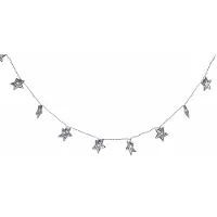 Näve Weihnachtslichterkette - 130 cm lang, aus Metall und Kunststoff, silber, 10 LED – Batteriebetrieb – Schiebeschalter