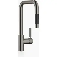 Dornbracht META SQUARE Einhebelmischer mit Pull-Down-Brause, Ausladung 200mm, 33870861-99, Farbe: Dark Platinum matt