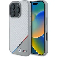BMW BMHMP16L23PUDTS iPhone 16 Pro 6.3" szary/grey hardcase M Carbon Tricolor Line MagSafe