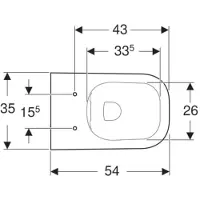 Geberit Wand-Tiefspül-WC RENOVA PLAN Rimfree, teilgeschlossene Form weiß